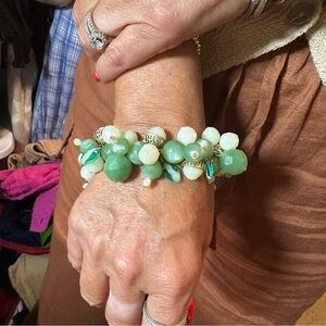 Nicole Miller Elegant Green Beaded‎ Bracelet NWT